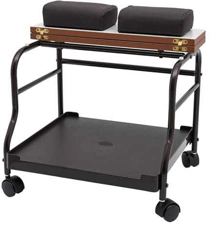 NGARY Fußbad-Spa-Wagen, Schönheitssalon-Fußbad, Tragbarer Wagen Mit Zusammenklappbarer Tischplatte, Lenkrollen Und Fußpolster, Gewichtskapazität 39,7 Pfund, Für Salon Nail Foot Bath Spa