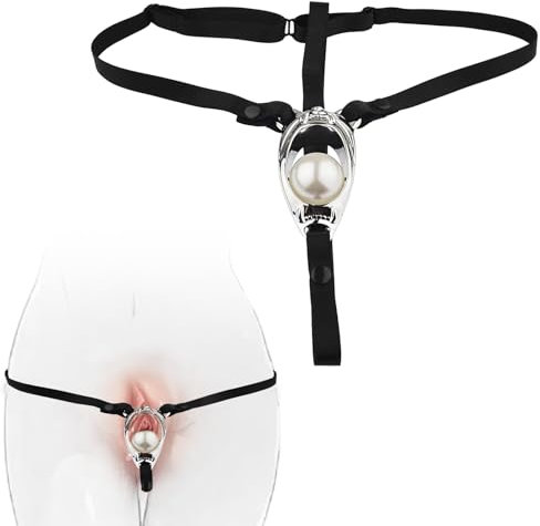 Keuschheitsgürtel für Damen,Chastity Cage Metall mit Rollbare Bead & Chastity Cage Gürtel Einstellbar,Frau Peniskäfig Keuschheitskäfig Herren Damen,BDSM Keuschheits Sex Spielzeug für die Frau (A)