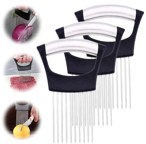 CBPNEISEK 2024 New Food Slice Assistant,Stainless Steel Onion Holder Kitchen Gadgets,Easy Quick Slicer for Tomatoes Lemon Potato Meat Slicer for Home Use /1427