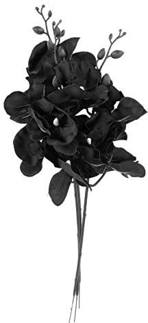 Pleayietoopiatiey Fiori di orchidea artificiali, 3 pezzi, orchidee finte, decorazione per la casa, nero, altezza 38 cm