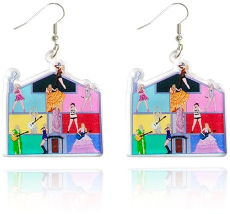 Acrylic Earrings for Women, Stage Show Concert Inspired Earrings Music Lover Album Gifts for Singer Fans Girls Trendy