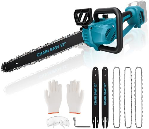 WingFly Motosega a Batteria 12 Pollici Compatibile con Makita 18 V, Motosega Elettrica per Potatura con Motore Brushless, Motosega Per il Taglio del Legno