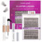 Ocean Pearl Cluster Lashes 144PCS Eyelash Clusters 10-16mm Lash Extension Kit Individual Eyelashes DIY Eyelash Extension Kit Natural Lash Clusters with Super Bond and Seal Super Glue-OP25