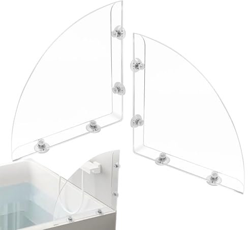 Dusch-Spritzschutz - 2er Set Küchenspüle Spritzschutz | Silikon Saugnäpfe Klar Acryl Wanne Spritzschutz | Badewanne Ecke Wasser Spritzschutz für unsichtbares und ordentliches Aussehen