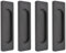 MOROBOR Lot de 4 poignées de porte coulissante rectangulaires auto-adhésives en alliage d'aluminium sans perforation pour portes coulissantes de grange, fenêtres, armoires, armoires (noir mat, 100 mm)