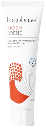 Locobase Ekzem-Creme - Kortisonfreie Hautpflege bei atopischem Ekzem - reduziert Juckreiz & Rötungen - mit Aloe-Vera & Glycerin - parfümfrei, vegan - dermatologisch getestet - 60 g