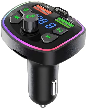 FM -Sender für Auto, Auto FM -Sender | FM Radio Sender Wireless MP3 -Musikplayer - Auto -USB -Adapter mit PD -Ladequelle, Audioempfänger für Familie, Freunde