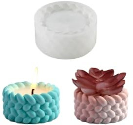 Lot de 2 moules en silicone pour bougies et pots de fleurs, moules en plâtre pour coulée, bougeoirs, photophores pour béton, plâtre et résine époxy