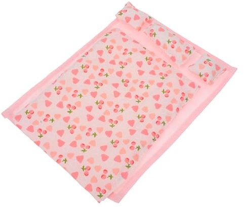 Garneck Miniatur-bettwäsche Set Für Puppenhaus Schlafzimmer Zubehör Mit Decken Kissen Und Bettlaken Rosa Deko Für Mini-Haus Schlafzimmer