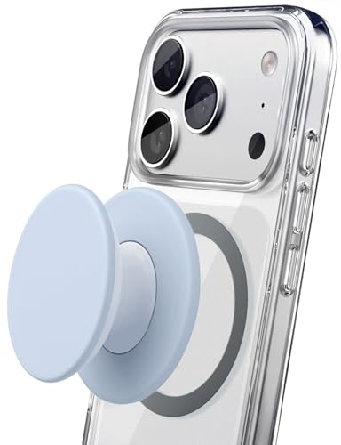 Encased Collapsible Magnetic Phone Grip (Compatible with MagSafe) Comfortable Silicone Holder for iPhone (Powder Blue)