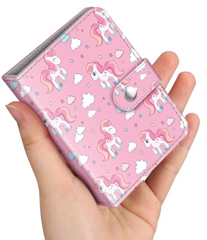 Fintie Mini Fotoalbum für 2x3 Zoll Filme, Rosa Pferde | 52 Taschen kleine Alben für Fujifilm Instax Mini Sofortbildkamera/Polaroid Hi-Print Bilder, Kpop Fotokartenhalter Binder