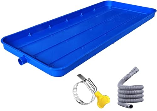 Air Conditioner Drip Tray, Ac Drip Pan with 1.6in Drain Hole and 118in Hose, Prevents Water Leakage, Suitable for Air Conditioner Outdoor Unit