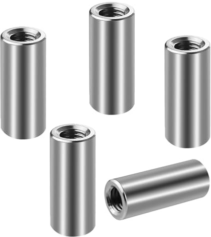 SHBAOCH Manicotti filettati rotondi M4 × 20 mm, 5 pezzi manicotti rotondi in acciaio inox 304 dadi di collegamento lunghi