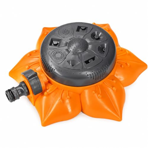 8 Spray Patterns Garden Sprinkler, Automatic Lawn Water Sprinkler Rotating Sprinkler Adjustable Sprinkler for Watering Lawn Garden Plants Flower and Roof Cooling