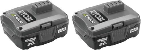 RYOBI - Batterie 12V Lithium-ION RB12L20 – Capacité 2.0Ah, Compatible Outils 12V Ryobi, Recharge Rapide, Format Ultra Léger (Lot de 2)