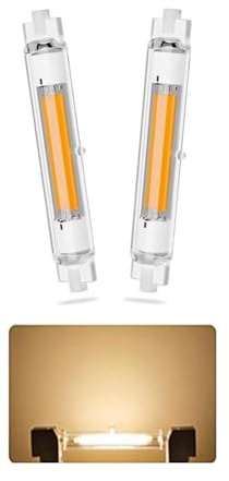 AEPOYU 3000K Warmweiß 1000LM, Kein Flackern Hell und günstig, R7S LED 78mm 15W Dimmbar, kann Ersetzt 150W Leuchtmittel Halogenlampe, für Deckenfluter & Leselampen, 2er Pack