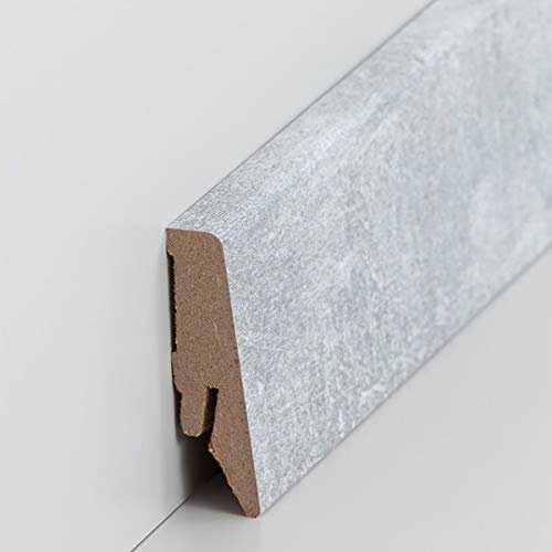 Fuß- u. SockelleistenCoburg 58 x 18 mm MDF foliert | Fußleiste | Bodenleiste | Trendfarben | 718.5829 - Granit