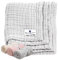 Babydecke Erstlingsdecke Musselin von Nordic Coast Musselindecke Spucktücher Musselin Mulldecke Puckdecke Krabbeldecke Spucktuch Mussdecken ab Geburt Einschlagdecke Grau, 80x80cm