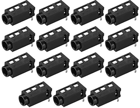 sourcing map 3,5 mm Audio-Klinkenstecker, PCB-Halterung, Buchse, 4-polig, PJ-320A, 15 Stück