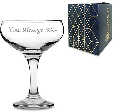 Personalised Engraved 200ml Vintage Champagne Saucer, Gift Boxed, Perfect for Any Occasion