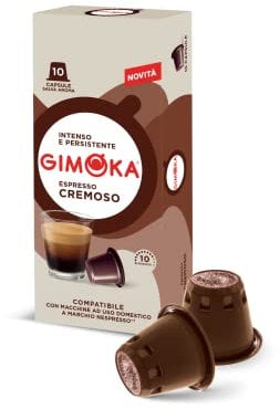 Gimoka Mélange Espresso Cremoso intensité 10/13-100 Capsules - Compatibles avec les machines à café à usage domestique Nespresso* - Produit en Italie (lot de 10 x 10)