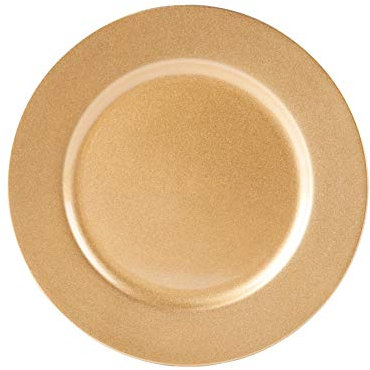 Argon Tableware Metallic Charger Plate - Gold - 33cm - Metallic Finish Reusable Dining Table Setting Plates for Christmas, Party Celebrations, Restaurant Decor Placemats