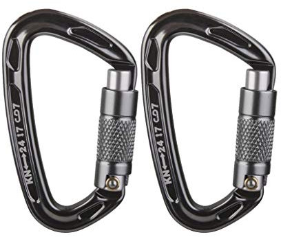 Inzopo 2 x 24 kN Sicherheitskarabiner zum Abseilen von Baum, Rigging, Kletterausrüstung.