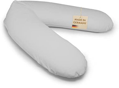 pic Bear Premium Stillkissen - hochwertiges Schwangerschaftskissen - anschmiegsames Lagerungskissen aus Baumwolle - schadstofffreies Seitenschläferkissen - 194 cm Premium - EIS-grau