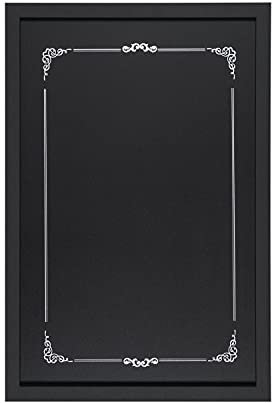 Bi-Office - Lavagna Nera per Gesso Decorative, 600 x 400 mm, Cornice Nera