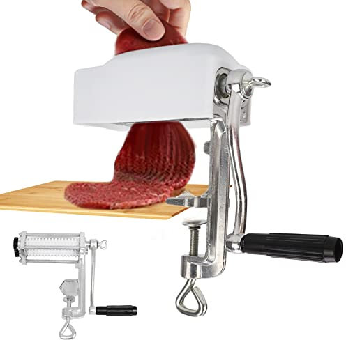 awagas Commercial Manual Meat Tenderizer Machine, Heavy Duty Pork Beef Chicken Steak Flatten Tool, Aluminum Alloy Construction Clamp-on Rolling Meat Tenderizer Kitchen Tool