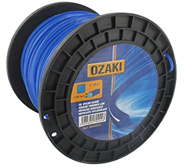 OZAKI - Bobine Fil Nylon Carré - Longueur 90m - Ø 3,30mm - Matières Vierges - Haute Durabilité - Excellente Tenue À L'Œillet