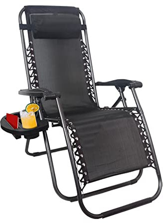 1ABOVE 1 PK Folding Reclining Chair | Heavy Duty Textoline Zero Gravity Chair | Garden Outdoor Patio Sun Lounger