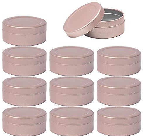 ZEOABSY 12 Stück 20ml Matt Rose Leere Aluminiumdose Aluminium Runde Dosen Aludose mit Stülpdeckel Blechdosen Cremedosen für DIY Salben Kerze Kosmetik Rasierseife
