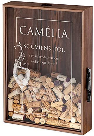 Maverton Boîte personnalisée aux bouchons-Coffret personnalisé pour les collectionneurs de capsules - Ouvre-bière dans le paquet - Cadeau d’anniversaire pour femmes - Champagne