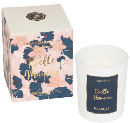 DRAEGER PARIS 1886 - Bougie Parfumée Santal Vénitien Belle Maman - Cadeau Élégant en Verre - Made in France - 100% Cire Végétale - 40h de Parfum - Mèche en Coton - Idée Cadeau Mère & Belle-Mère