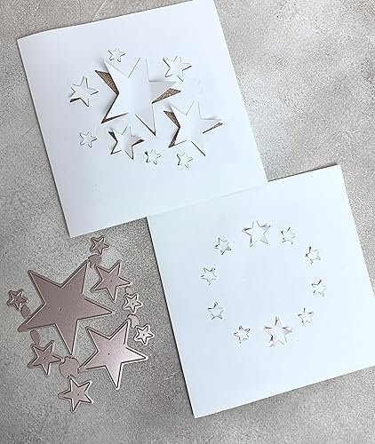Stanzschablone Sterne Stern x-mas mix pop up, bis 7x7 cm, 9-tlg.