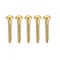 sourcing map Wood Screws M3 x 25mm Slotted Round Head Brass Self-Tapping Screw 50 Pcs