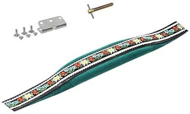 Steirische Harmonika Bassriemen 3-reihig Edelweiss Grün inkl. Spindel – gepolsterter, verstellbarer Bassgurt aus Echtleder – traditionelles Design, hoher Tragekomfort & idealer Halt beim Musizieren