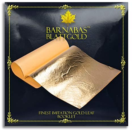 BARNABAS BLATTGOLD Imitation Gold Leaf, Loose Sheets [100 Sheets, 5.5 inch], Metal Foil Leaf for Painting, Arts and Crafts