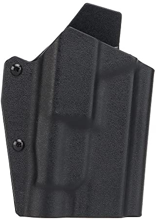 OAREA Tactical Light Bearing Holster Waist Quick Pull Pistol Holster for G17, 19, 19X, 45 Flashlight Airsoft Zubehör (Color : GB-K-01-BK)