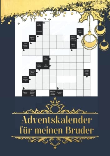 Adventskalender für meinen Bruder: Kreuzworträtsel im Edlen Design für den besten Bruder der Welt | Das Rätselheft für die Weihnachtszeit