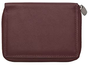 Josephine Osthoff Geldbörse Damen Leder Gross Portemonnaie mit Reißverschluss KleinGeldbörse Herren Kreditkartenetui RFID-Schutz Geldbeutel mit Münzfach (926), Farbe:Bordeaux