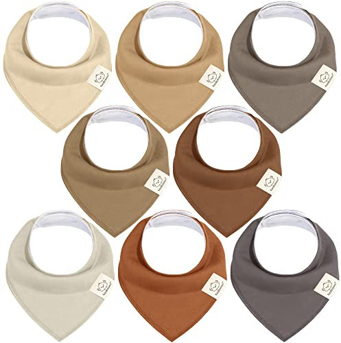 8 Stück Dreieckstuch Baby Junge, Mädchen - Unisex Bandana Lätzchen Baby, Super Absorbierende Halstuch Baby, Bio-Baumwolle Baby Lätzchen, Halstücher Baby für Säuglinge, Sabberlätzchen (Terracotta)