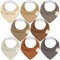 8 Stück Dreieckstuch Baby Junge, Mädchen - Unisex Bandana Lätzchen Baby, Super Absorbierende Halstuch Baby, Bio-Baumwolle Baby Lätzchen, Halstücher Baby für Säuglinge, Sabberlätzchen (Terracotta)