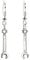 Bluebubble MURDER MYSTERY Silver Dangle Drop Earrings on Gift Card (Spanner Wrench)