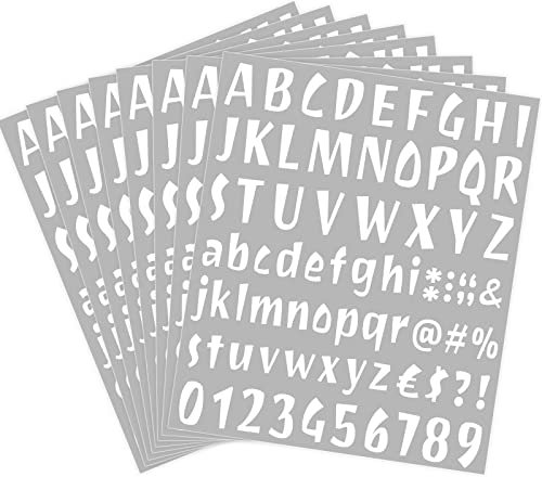 Buchstaben Aufkleber Weiß, 8 Blätter 592 Stück Alphabet Buchstaben Nummern Aufkleber Selbstklebend Wasserdicht Buchstaben Zahlen Aufkleber für Briefkasten Schilder Fenster Wand Tür Adressnummer Karte