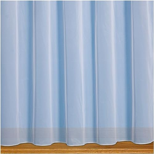 John Aird Denise Plain Net Curtains With Weighted Base & Rod Slot - Sold In Set Sizes (2 Metres Width, Drop: 45 (114cm))