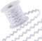 GORGECRAFT 15m Weißer Rick-Rack-Besatz 5mm Wellenbiegung Fransenbesatz Glitzerndes Geflochtenes Band Mit Silbernem Metalldraht Gewellter Rand Spitze Gewebtes Gurtband Fransen Für DIY-Handwerk
