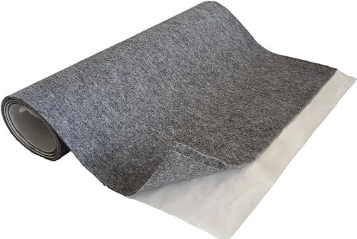 TAPHICEROS Selbstklebend Filzstoff,Grau, 50cm x 150cm,Nadelfilz Superflex,Bespannstoff aus Filz,Meterware,Innenraumverkleidung Bezugsstoff Bastefilz für DIY Auto Box Liner