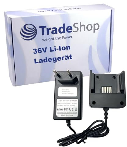 Trade-Shop Chargeur de batterie Li-ion 36 V avec bloc d'alimentation compatible avec les outils de jardin Black & Decker et outils électriques de rechange pour LCS436 LCS36 LCS40